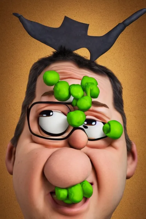 Prompt: 📷 peter griffin is peas, made of food, head portrait, dynamic lighting, 4 k