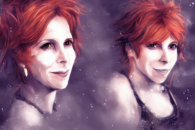 Prompt: Mylene Farmer in Blizzard style, artstation, deviantart