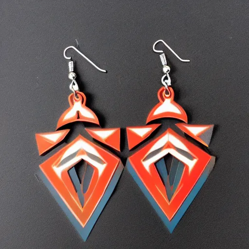 Prompt: lasercut segmented 2d earrings, from world of warcraft