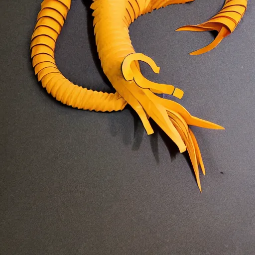 Image similar to cardboard cutout of tentacles, cut out of corrugated cardboard, realistic, cardboard cutout, flat, hyperrealistic photography