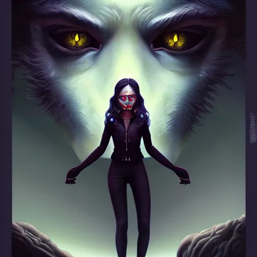 Image similar to a werewolf, illustration, thriller atmosphere, pixar style, by tristan eaton stanley artgerm and tom bagshaw