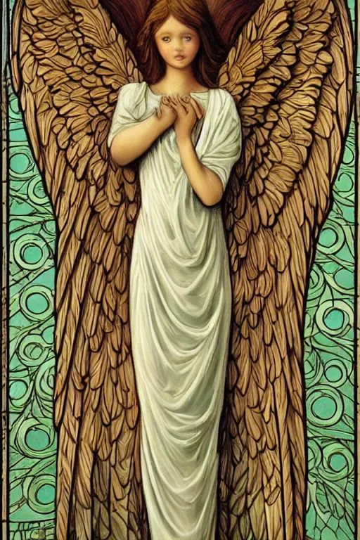 Prompt: biblically accurate angel art nouveau, highly detailed, surreal