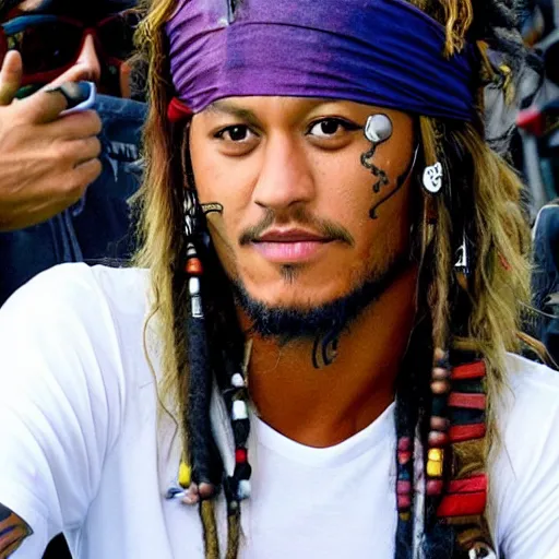 Prompt: neymar as jack sparrow