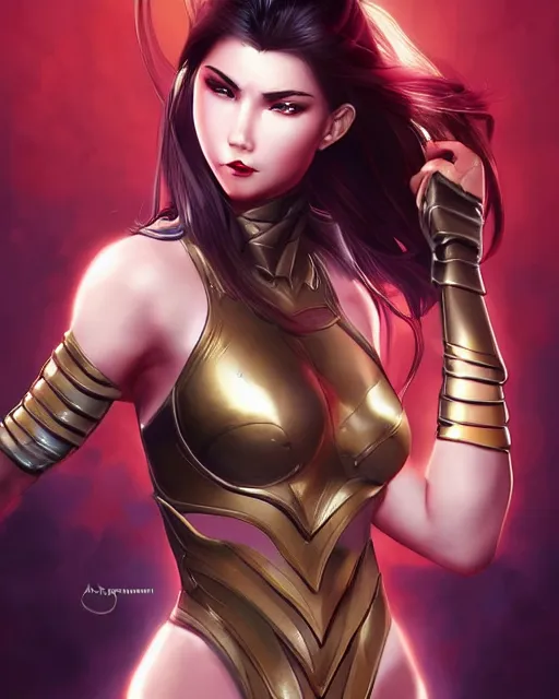 Prompt: The successful warrior is the average man with laser-like focus, artwork by artgerm, battle, Amazon woman, elegant, seductive, full shot