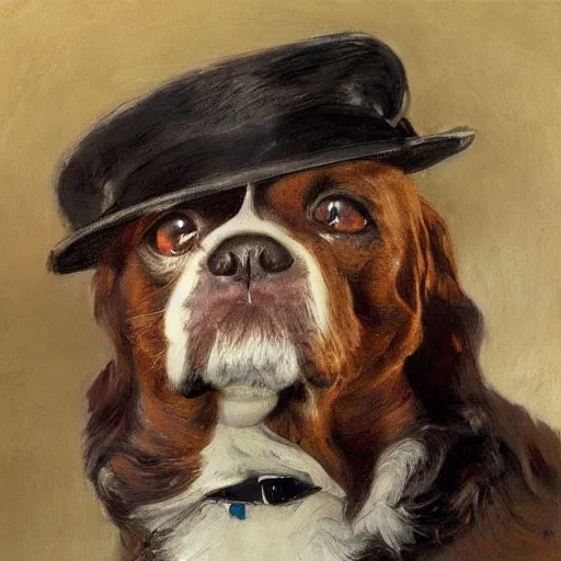 Image similar to A dog that looks like Wilford Brimley, by Sir James Guthrie, hyperrealism