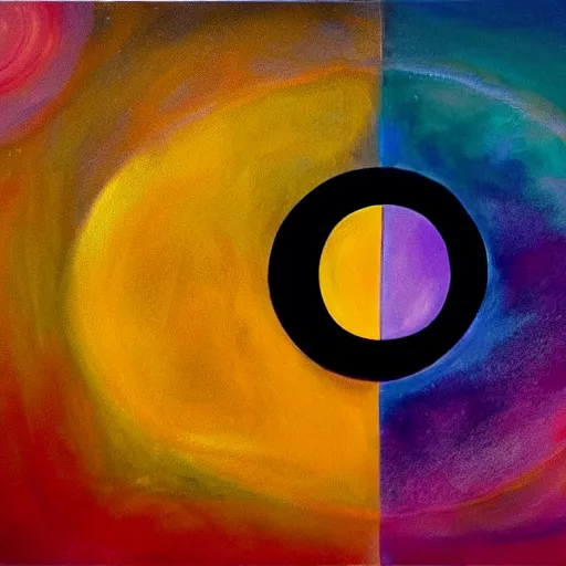 Prompt: painting of a yin yang symbol in cosmos