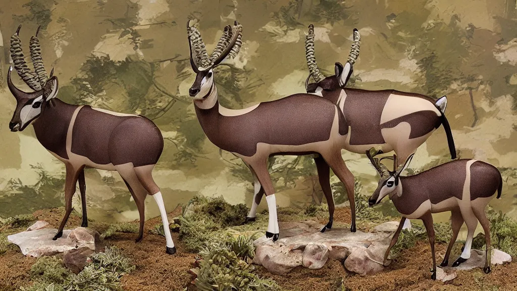 Image similar to smutpunk worshipful gemsbok diorama