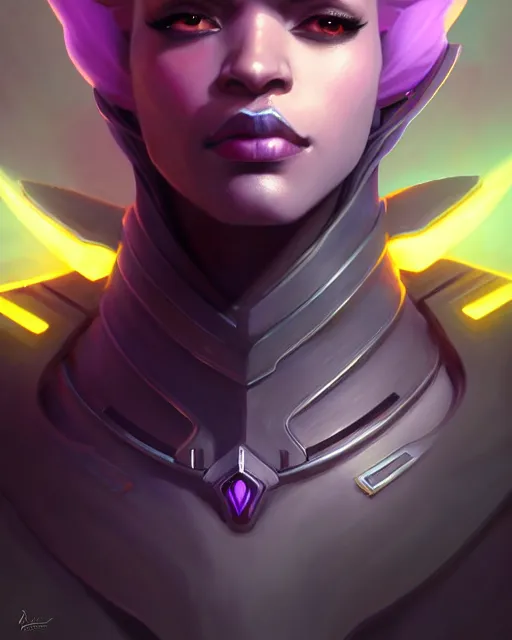 Image similar to sojourn from overwatch, bust, dreadlocks, gray hair, cyborg eyes, fantasy, fantasy art, fantasy, colorful, elegant, character portrait, portrait, close up, highly detailed, intricate detail, amazing detail, sharp focus, vintage fantasy art, vintage sci - fi art, radiant light, caustics, by boris vallejo