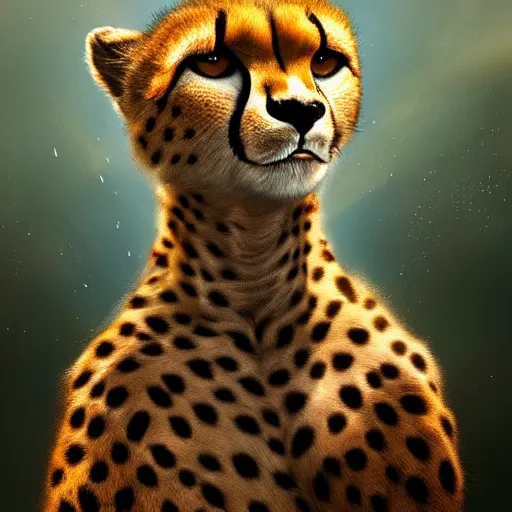 Prompt: cheetah boxing, high resolution, award winning, artstation, concept art, vivid colors,