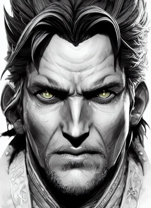 Image similar to close up portrait of anduin wrynn, powerful, domineering, stoic, masterful, intense, ultrafine hyperdetailed illustration by kim jung gi, irakli nadar, intricate linework, sharp focus, octopath traveler, yoji shinkawa, highly rendered, detailed, concept art