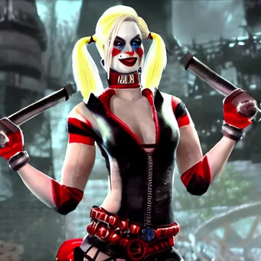 Image similar to Harley Quinn in Mortal Kombat.