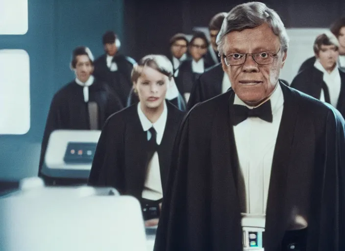 Image similar to film still of Darth Vader working as a high school teacher in the new Star Wars movie, 4k