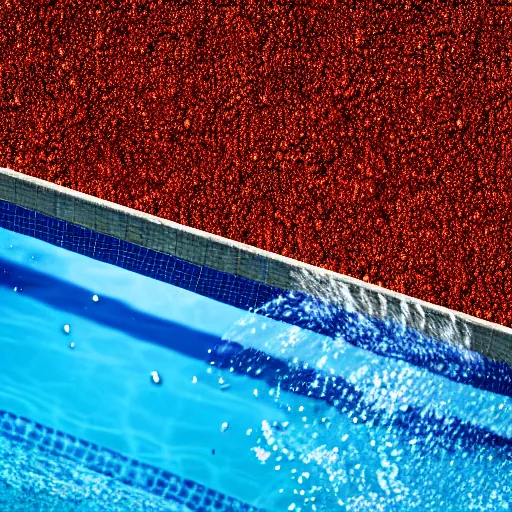 Prompt: uhd photo of olympian swimming in a pool of rusty nails, uhd hyperdetailed photography