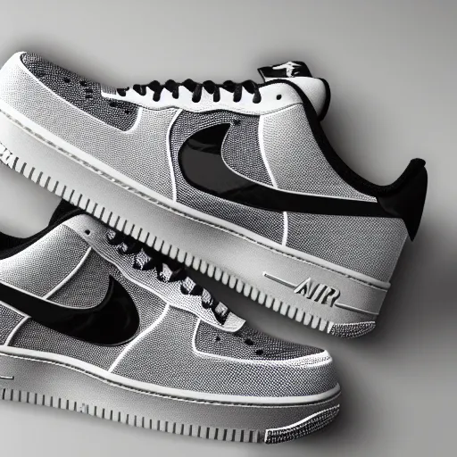 Prompt: nike air force made of brains