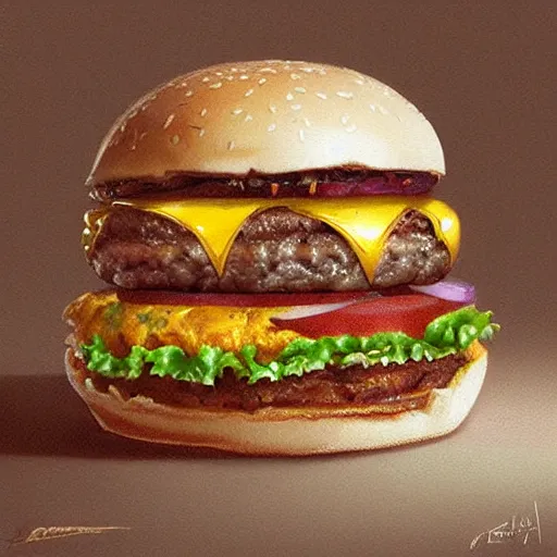 Image similar to a burger with a crown,digital art,ultra realistic,ultra detailed,art by greg rutkowski