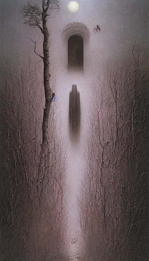 Image similar to by zdzislaw beksinski, color