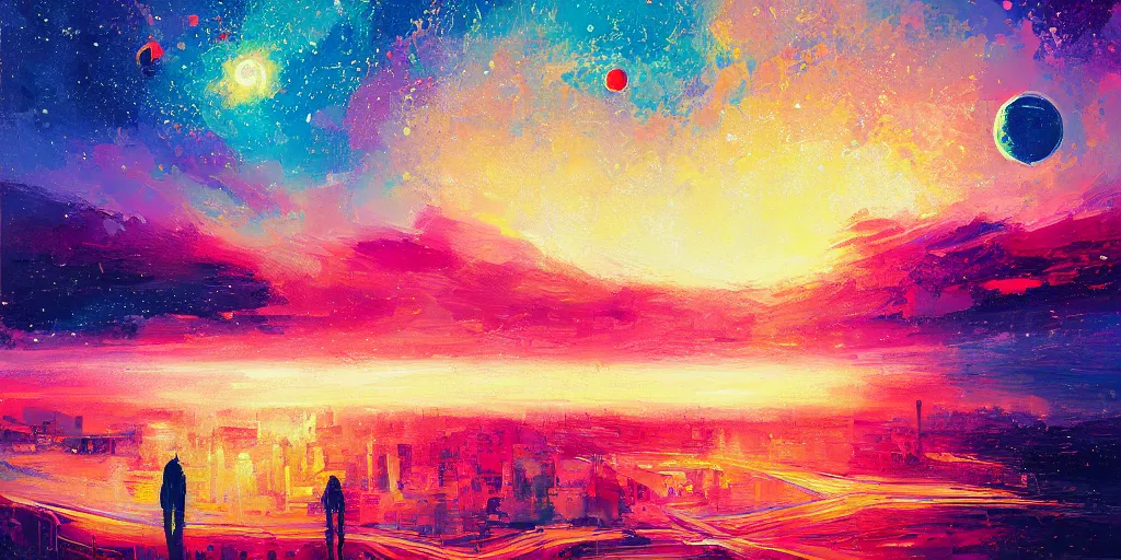 Prompt: planet eart seeing from space detailed painting beautiful artwork by alena aenami by monnet