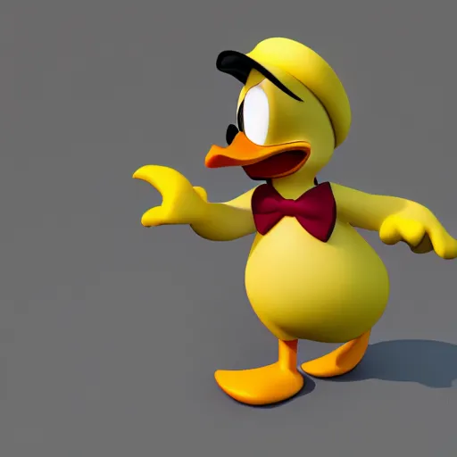 Image similar to ducktales donald duck, realistic, 3 d render, octane, toy