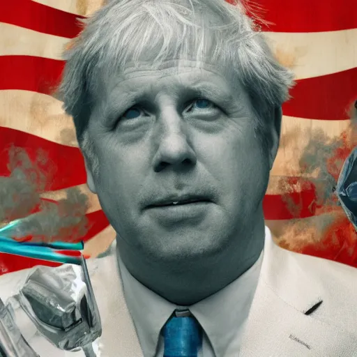 Image similar to medium shot photo of Boris Johnson smoking weed, 4k, ultra HD