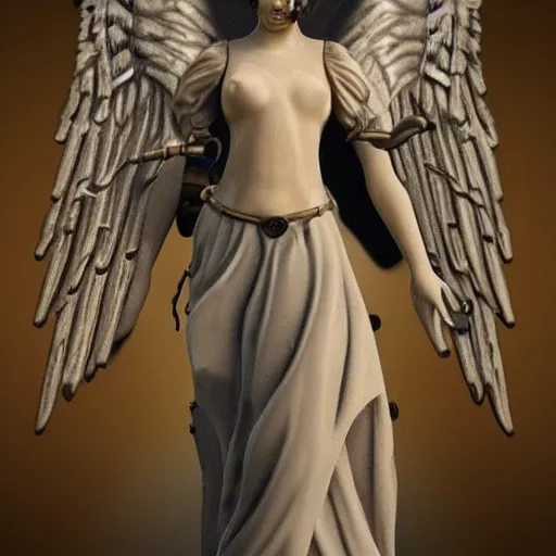 Prompt: a steampunk angel, photorealistic.