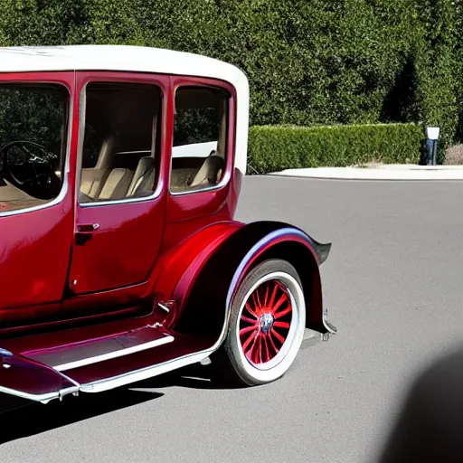 Image similar to elon musk shows off by getting into a 1 9 0 0 ford car, highly detailed, 8 k, masterpiece, super resolution.