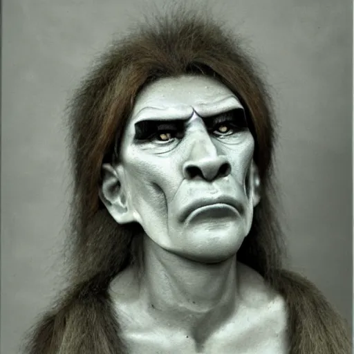 Prompt: Marjorie Taylor Green as a neanderthal