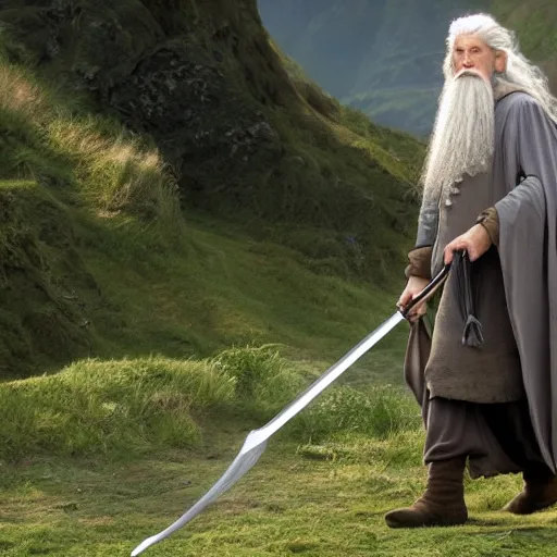 Image similar to gandalf arriving in the shire on a sunny day