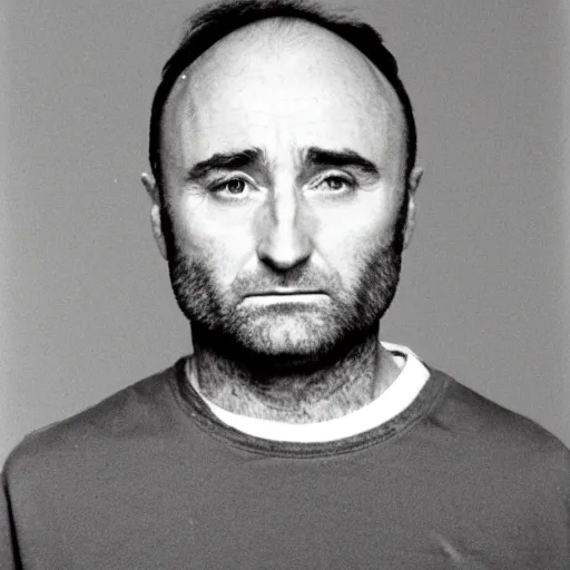 Image similar to mugshot photo of Phil Collins