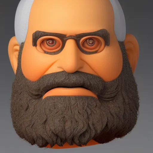 Image similar to a man with an orange hair and beard wearing a sweater, a character portrait by Bob Ross, featured on zbrush central, shock art, bob ross, bryce 3d, zbrush