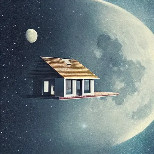 Prompt: “house on the moon”