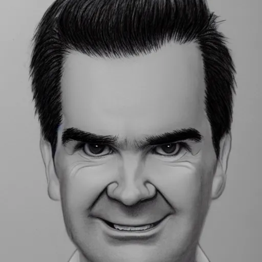 Image similar to close up of jimmy carr paying his tax return, pencil sketch caricature