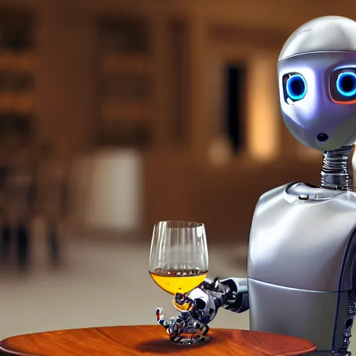 Image similar to a robot drinking wine