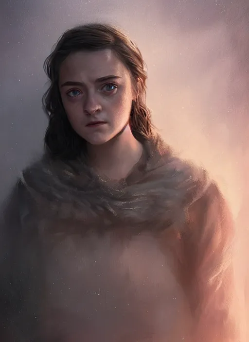 Prompt: portrait of arya stark, elegant, smooth glowing skin, glamour shot,, highly detailed, storybook fantasy, soft cinematic lighting, matte painting, by wlop