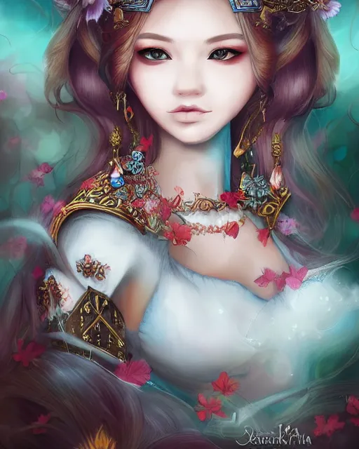 Image similar to a beautiful female fantasy portrait by bearbrickjia