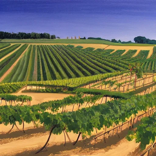 Image similar to solarpunk dreaming csaterberg wineyards, painted by Alex Katz, highly detailed