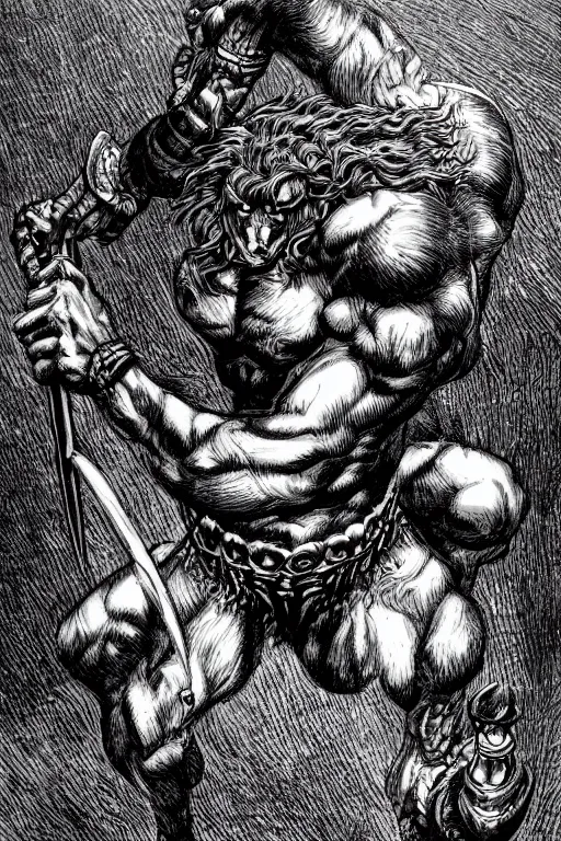 Image similar to minotaur, highly detailed, digital art, sharp focus, trending on art station, kentaro miura manga art style