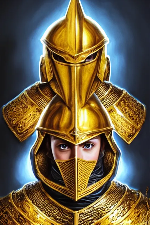 Image similar to hyper-realistic portrait of the King of sand and gold, medieval knight in Golden armour, bright environment, wood throne, white castle interior, photo realistic, beautiful, D&D, fantasy, intricate, cinematic lighting, highly detailed, digital painting, artstation, concept art, smooth, photorealistic, cinematic wallpaper, art by Artgerm and Greg Rutkowski and Alphonse Mucha