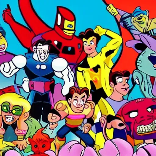 Image similar to 90s cartoon blockbuster movie rental, wavy