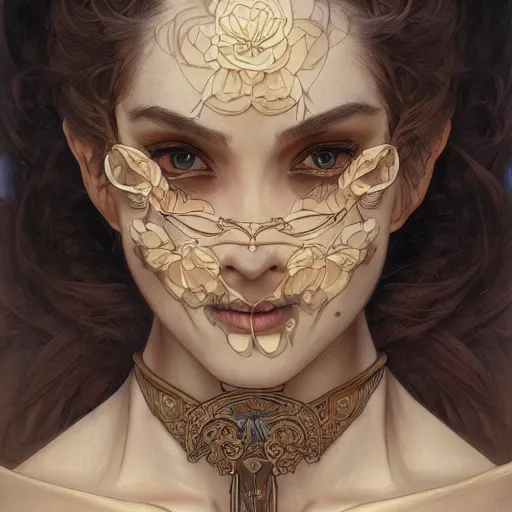 Prompt: beautiful woman with a skull for a face, intricate, art by artgerm and greg rutkowski and alphonse mucha and william - adolphe bouguereau, high detailed, 4 k,