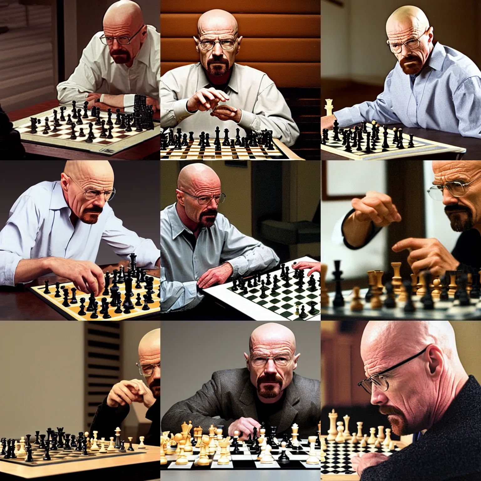 Prompt: walter white from breaking bad playing chess