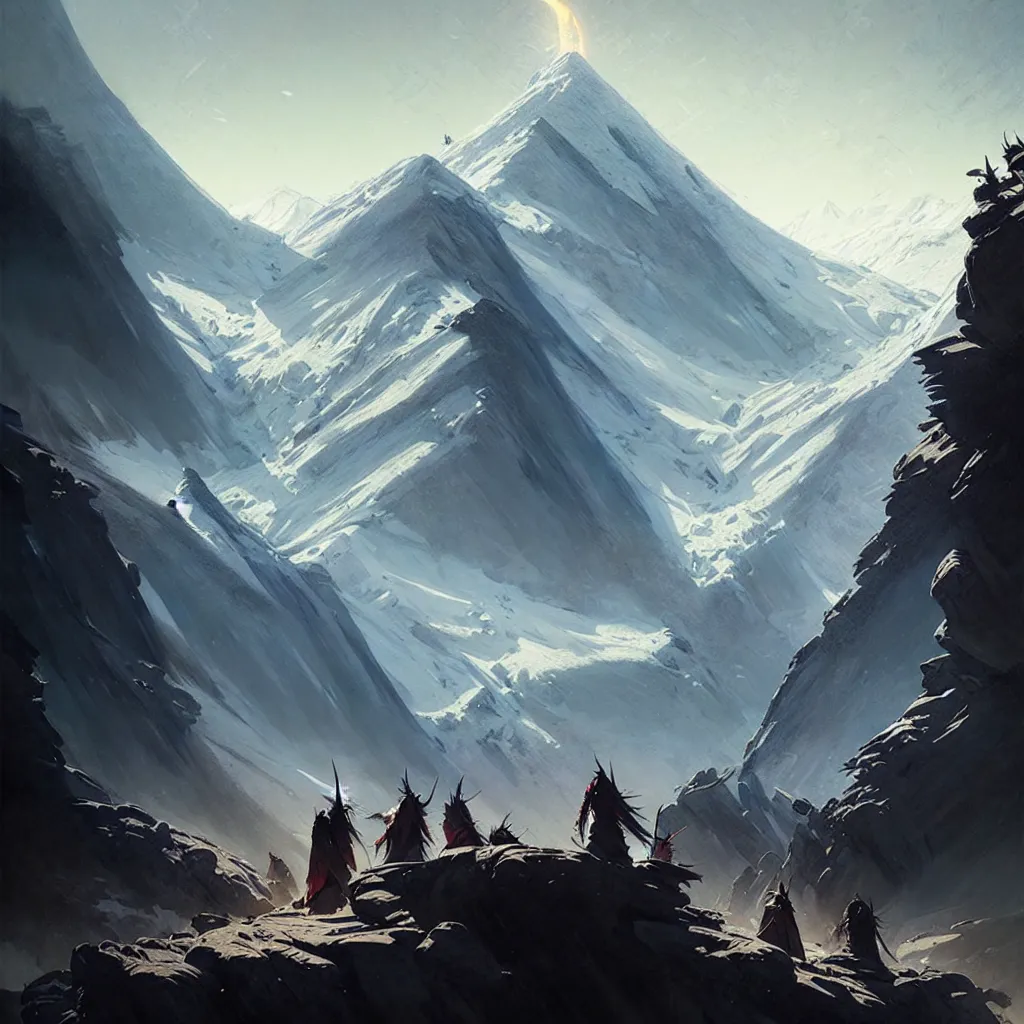 Image similar to tengri, painting by greg rutkowski