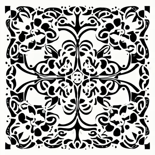 Prompt: vector art panel for cnc plasma, laser, simple geometric floral design pattern