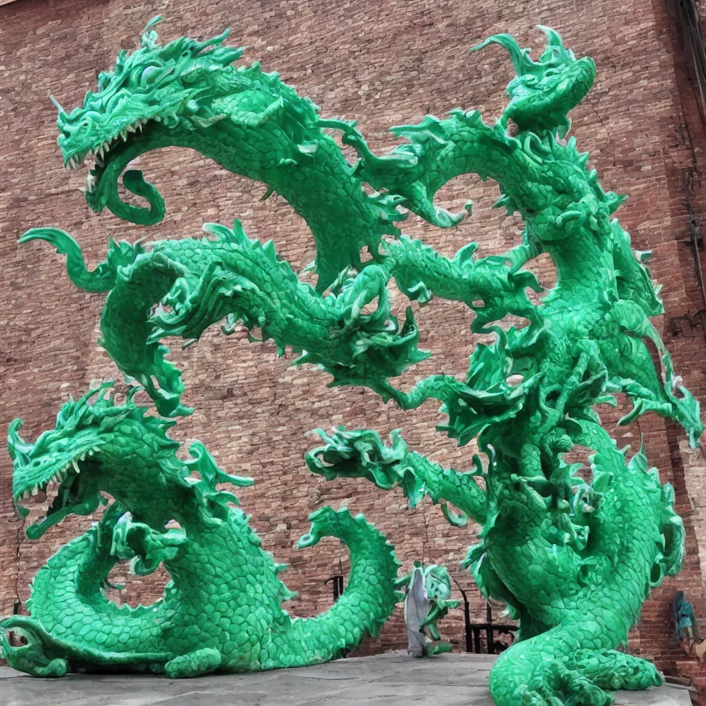 Image similar to A dragon statue made of jade