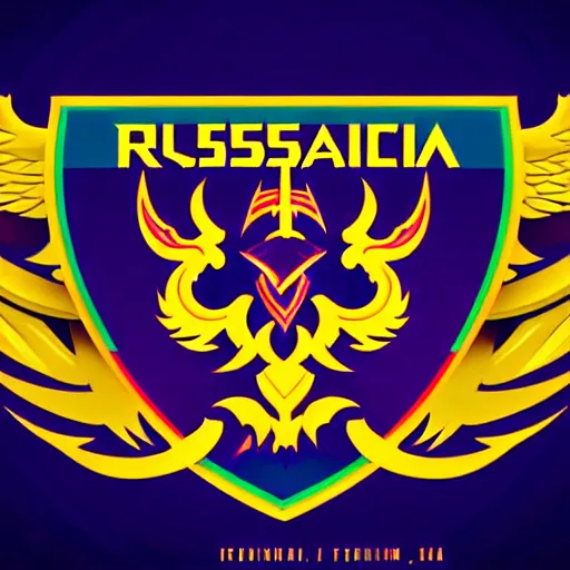 Prompt: a beautiful intricate logo for team spirit of the russian federation, dota 2 style, colorful, bright, normal rockwell