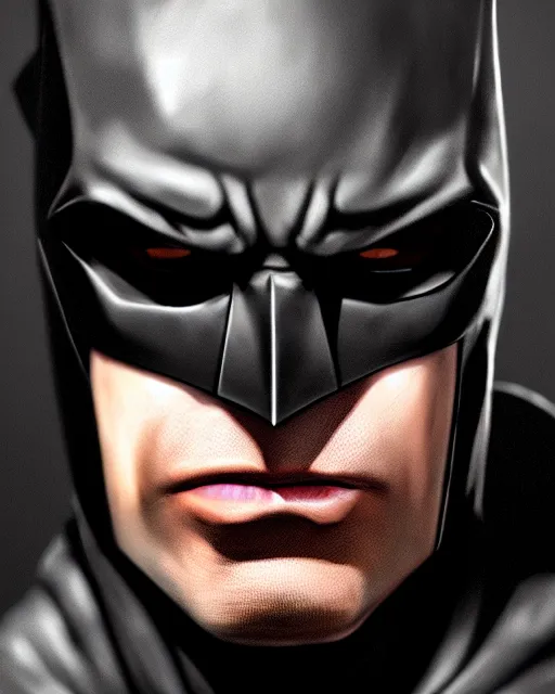 Image similar to portrait of batman, ultra realistic, epic, highly detailed, hd, sharp focus, cinematic lighting, realistic, photorealistic, vivid colors, dreary, morose, matt painting, digital art, non blurry, sharp, artstation, concept art, smooth, illustration