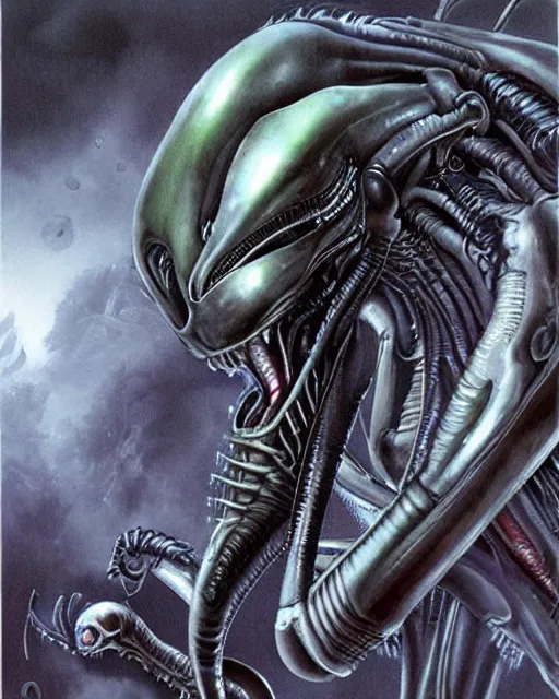 Prompt: alien xenomorph by Yoshitaka Amano