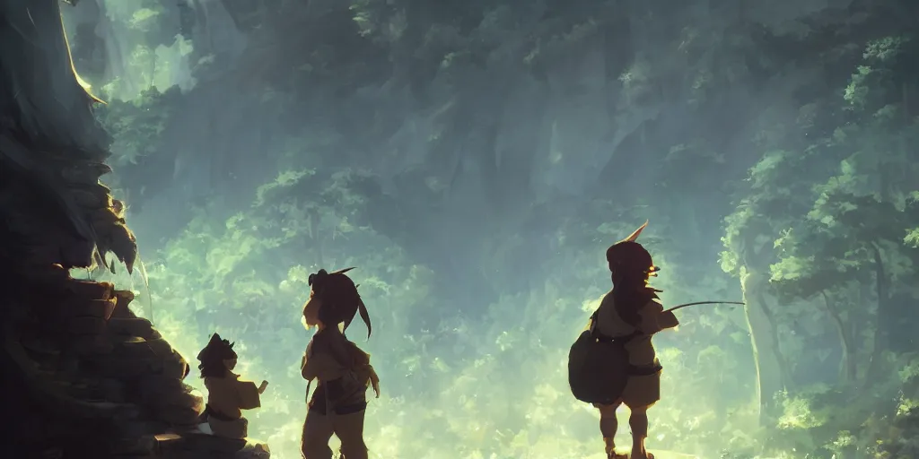 Image similar to a dwarf and a dragon drinking a beer together | gapmoe kuudere moody lighting stunning bokeh highlights sharp contrast | trending pixiv fanbox | by greg rutkowski makoto shinkai takashi takeuchi studio ghibli