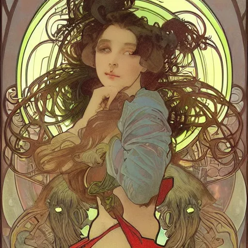 Image similar to Nightmare Monsters 8k resolution concept art Alphonse Mucha child’s drawing airbrush art