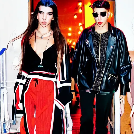 Image similar to !dream Dua Lipa as giga chad