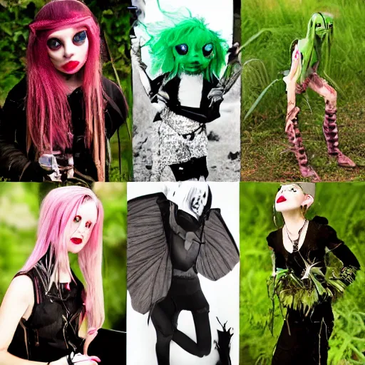 Prompt: eco punk, goblin girl goth,